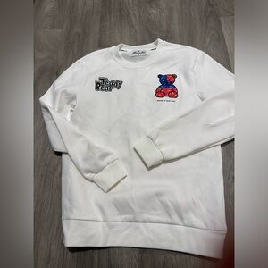Mania jeans white teddy bear sweatshirt / sz medium preowned